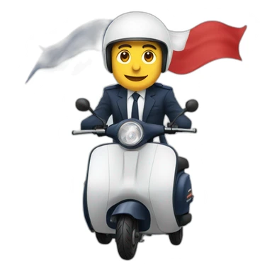 Macron sur scooter sticker