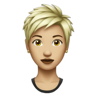 Woman short punk haire sticker