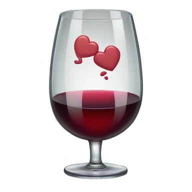 Glass of wine with a kiss mark sticker
