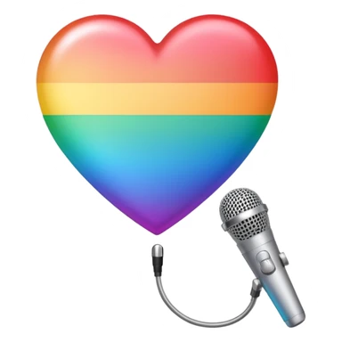 heart with rainbow gradient and microphone sticker