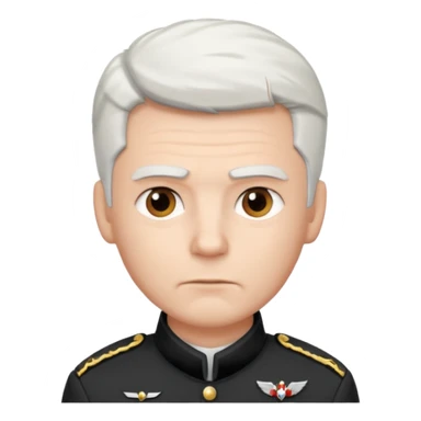 male soldier white hair style sticker