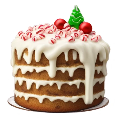 Chocolate chip cake with vanilla frosting and crushed peppermint sticker