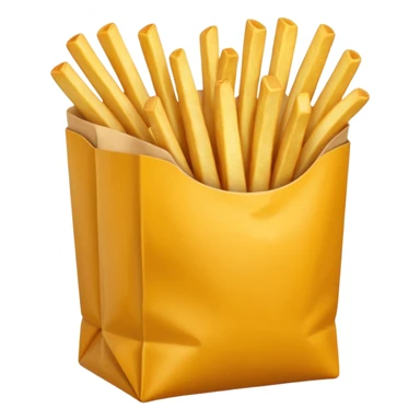 Porzione di patatine media confezione gialla sticker