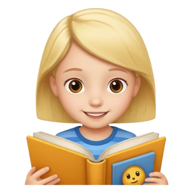 Child + picture book, Library Visitor. sticker