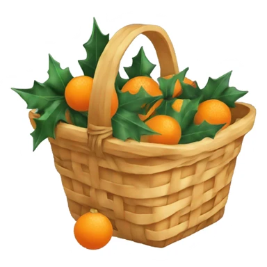 Christmas basket with tangerines sticker