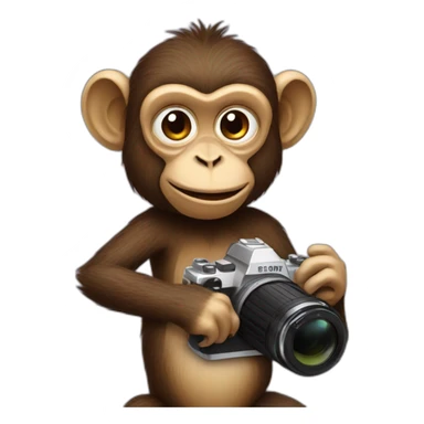 Monkey taking photos with a camera sticker