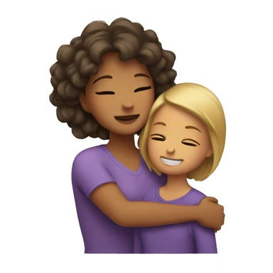 Mom hugging daughter  sticker