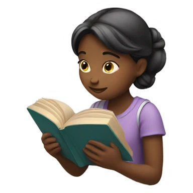 Girl reading book sticker