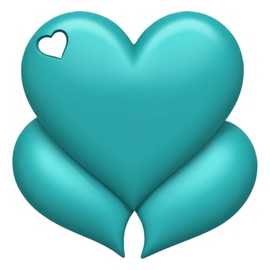 teal heart, simple iconic sticker