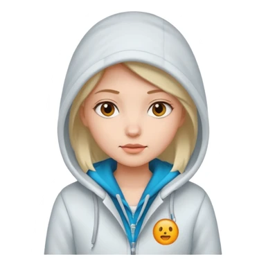 Girl, cold White Coat with Hoodie  sticker