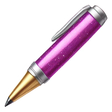 Pink pen and paper with glitter sticker