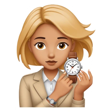 Girl looking at watch  sticker