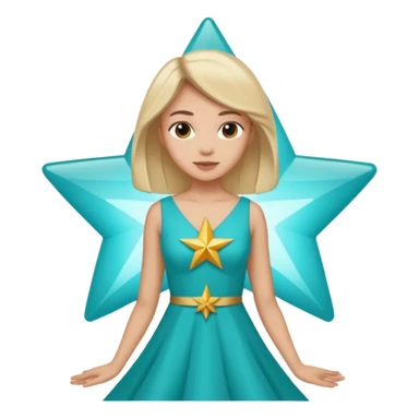 star wearing a turquoise dress shaped into a star sticker