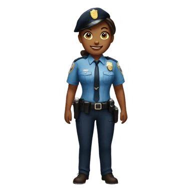 A police woman, brown skin, happy sticker