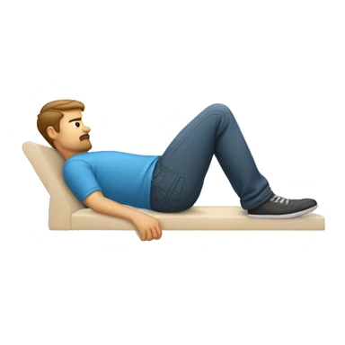 A white guy laid down doing the constructive rest Alexander Technique position. sticker