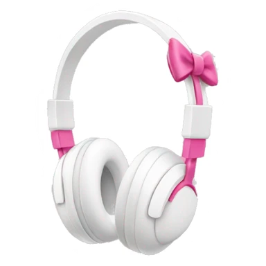 White headphones with pink bow sticker