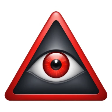 A blood-red triangle with a glowing eye inside, symbol of FOE sticker
