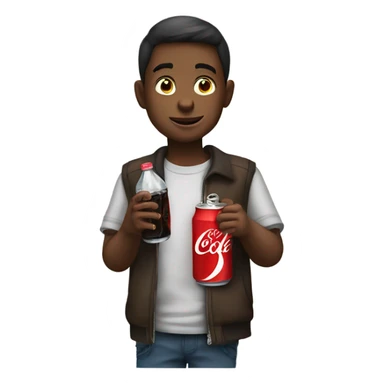 A boy drinking coke  sticker