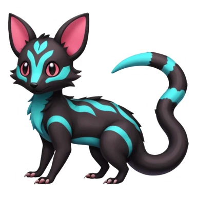 Neon pastel Salandit-Umbreon-Genet-Noivern-Civet-Hybrid (Full body) sticker