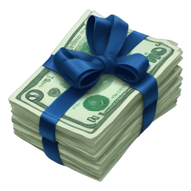 rubles with dark blue bow sticker