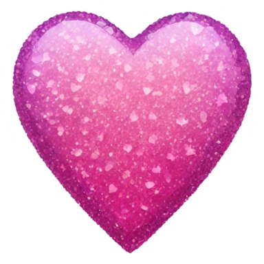 Pink ombre crystal heart with glitter  sticker