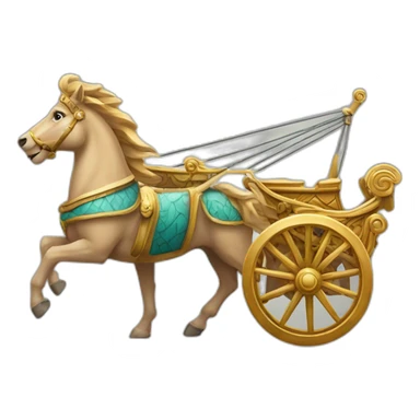 a chariot with the face of Poseidon sticker