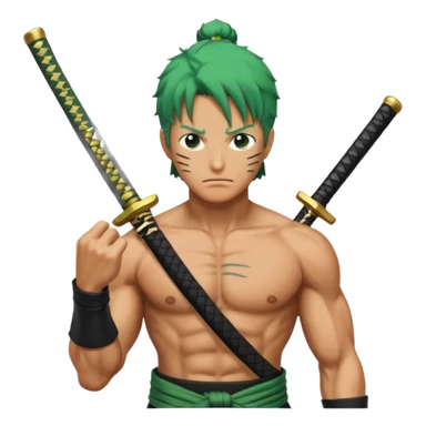Has a zoro de one piece  sticker