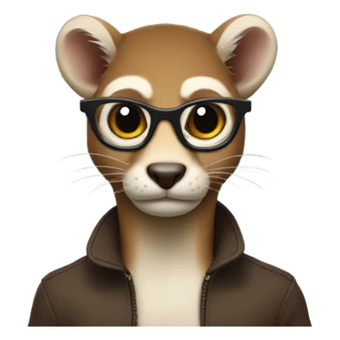 Mean weasel wearing black frame glasses sticker