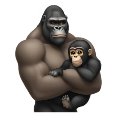 Buff Gorilla holding Kim Kardashian sticker