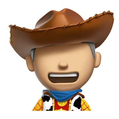 Toy Story woody with gold chain on neck and teeth grill sticker