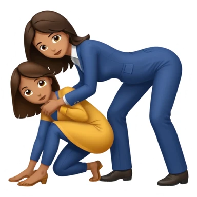 Brunette man bowing down at a tan skin woman’s feet  sticker