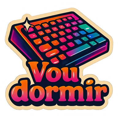 Add text "Vou dormir" sticker