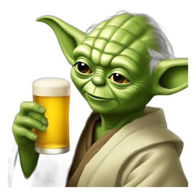 Yoda tomando cerveza sticker