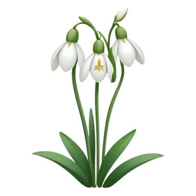 snowdrop, two blossoms, simple sticker