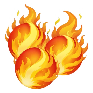 fireballs with flames sticker