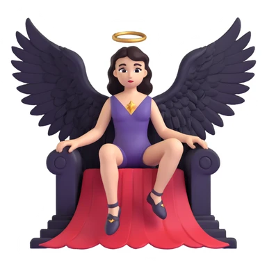 fallen angel sitting on a throne sticker