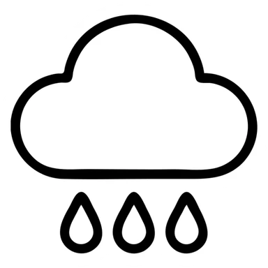 outlined rain icon, no fill sticker