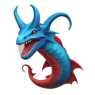Christian beautiful Leviathan with blue and red horns sticker