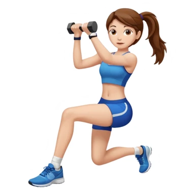 menina malhando perna, cabelo castanho pele clara  sticker