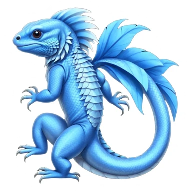 Mountain-Blue-Bird-Blue-Iguana-Blue-Betta-Fish-Russian-Blue-Cat-Fusion-animal-hybrid-creature sticker