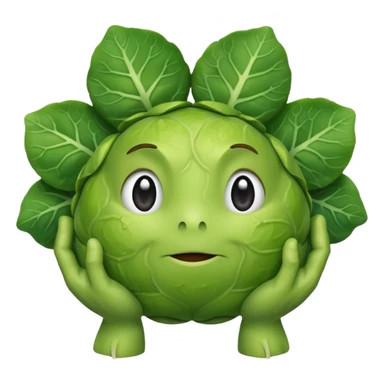 A Brussels sprout rubbing its hands together looking like it’s up to no good sticker