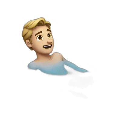 A man in a frozen pool sticker