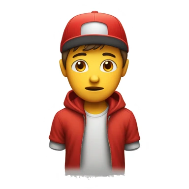 Sad boy with red cap sticker