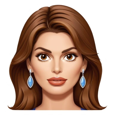 Cindy Crawford supermodel with beauty mark above her lip, brown hair sticker