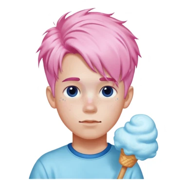 cotton candy haired boy sticker