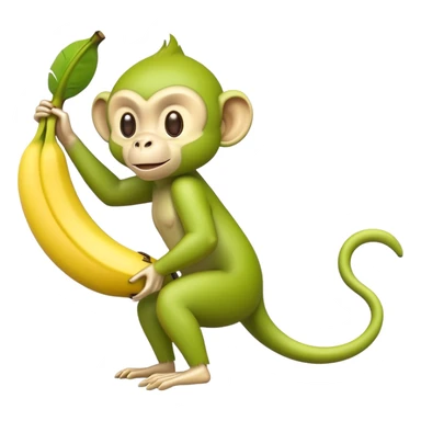 banana with the head of a green monkey sticker