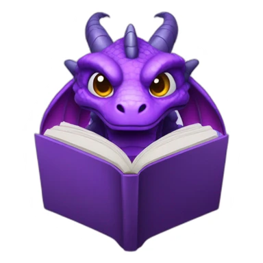 purple dragonh head holding book RIP title sticker