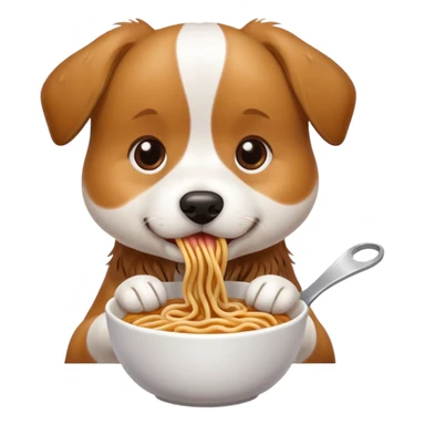 Dog with a noodle sticker