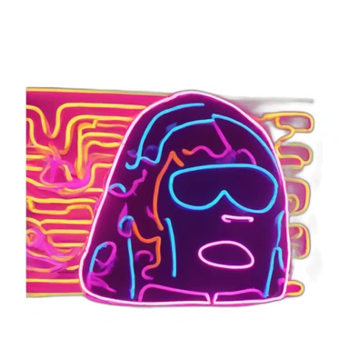 Juicy booty neon sign style man sticker