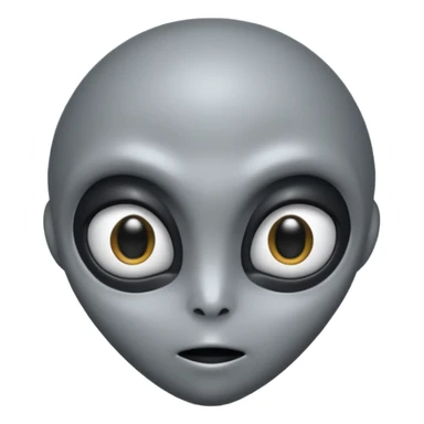 Grey alien head, almond eyes completely black, eyes fully black, no white, slanted, pale grey skin, cartoon emoji, no background

 sticker